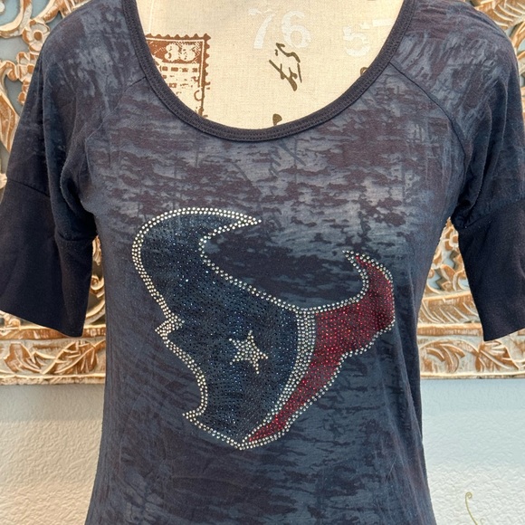 Houston Texans Bedazzle Embellished Logo, Short Sleeve- size M - Picture 1 of 10
